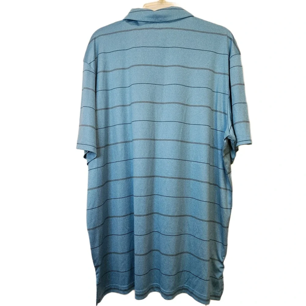 Adidas Golf Polo‎ Blue Striped Size 2XL EUC